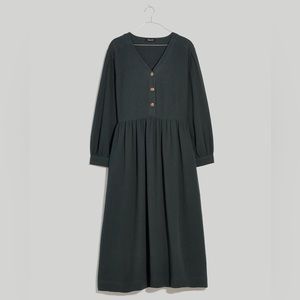 Madewell Lightspun Button-Front Midi Dress